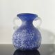 Vintage cobalt blue powdered glass amphora vase