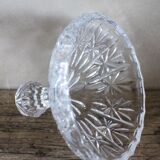 Cut glass vintage leaf design sweet jar