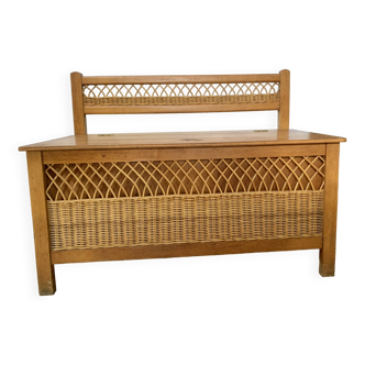 Banc Coffre vintage avec dossier