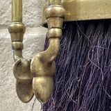 Brass fireplace accessory set with vintage stand