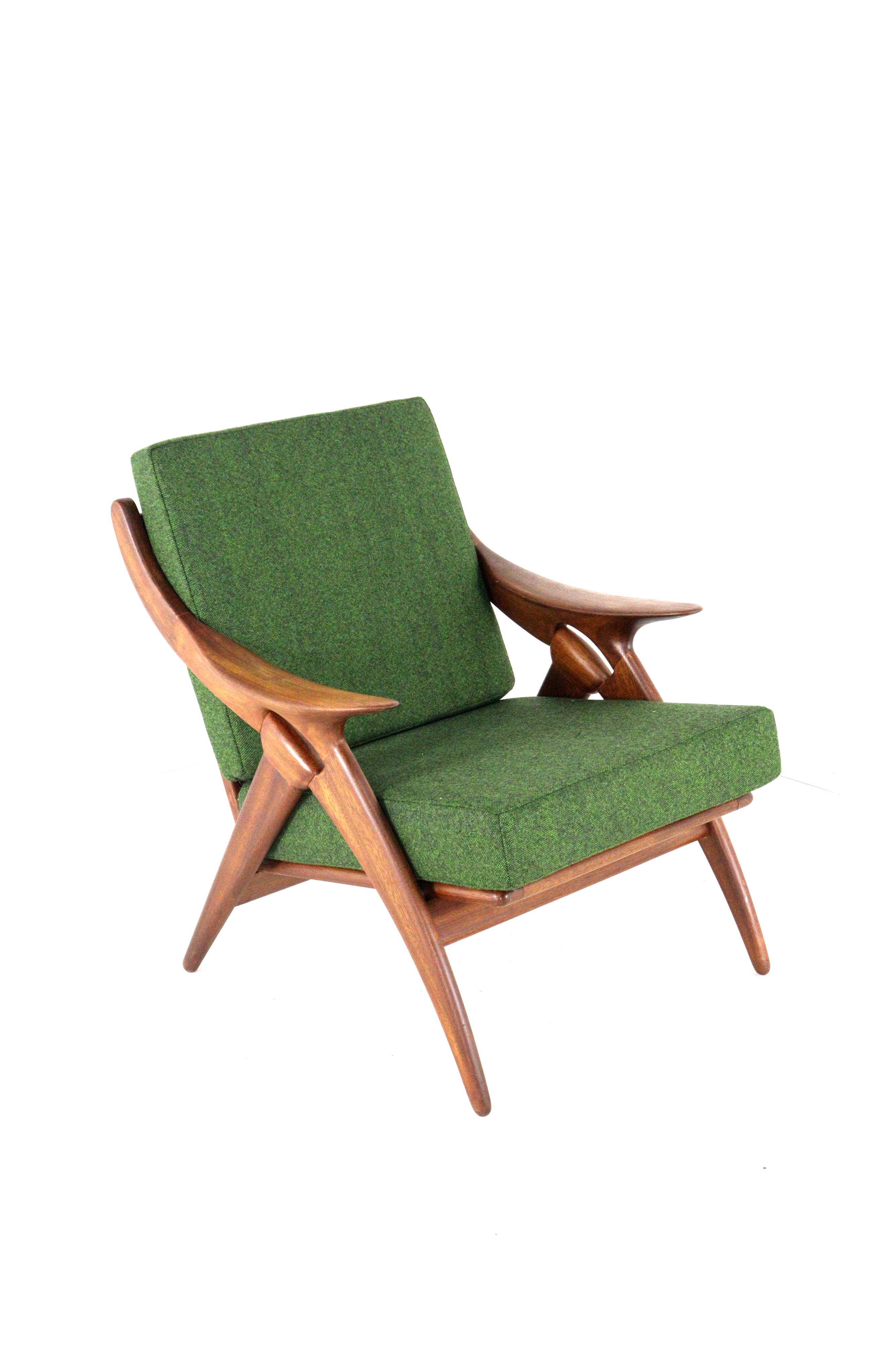 De Ster "Knoop" - armchair 'Glane' mid century modern Dutch Design in teak