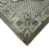 Handwoven overdyed anatolian 1970s 177 cm x 283 cm grey carpet