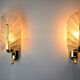 Pair of "leaf" wall lamps by Carl Fagerlund, Murano glass, Germany, 1970