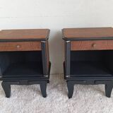 Art Deco walnut bedside tables.