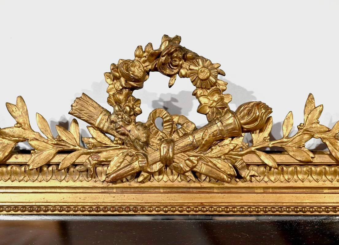 Gilded Wood Mirror, Louis XVI style, Napoleon III period – Mid 19th century