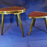 2 vintage 1970s tripod tables