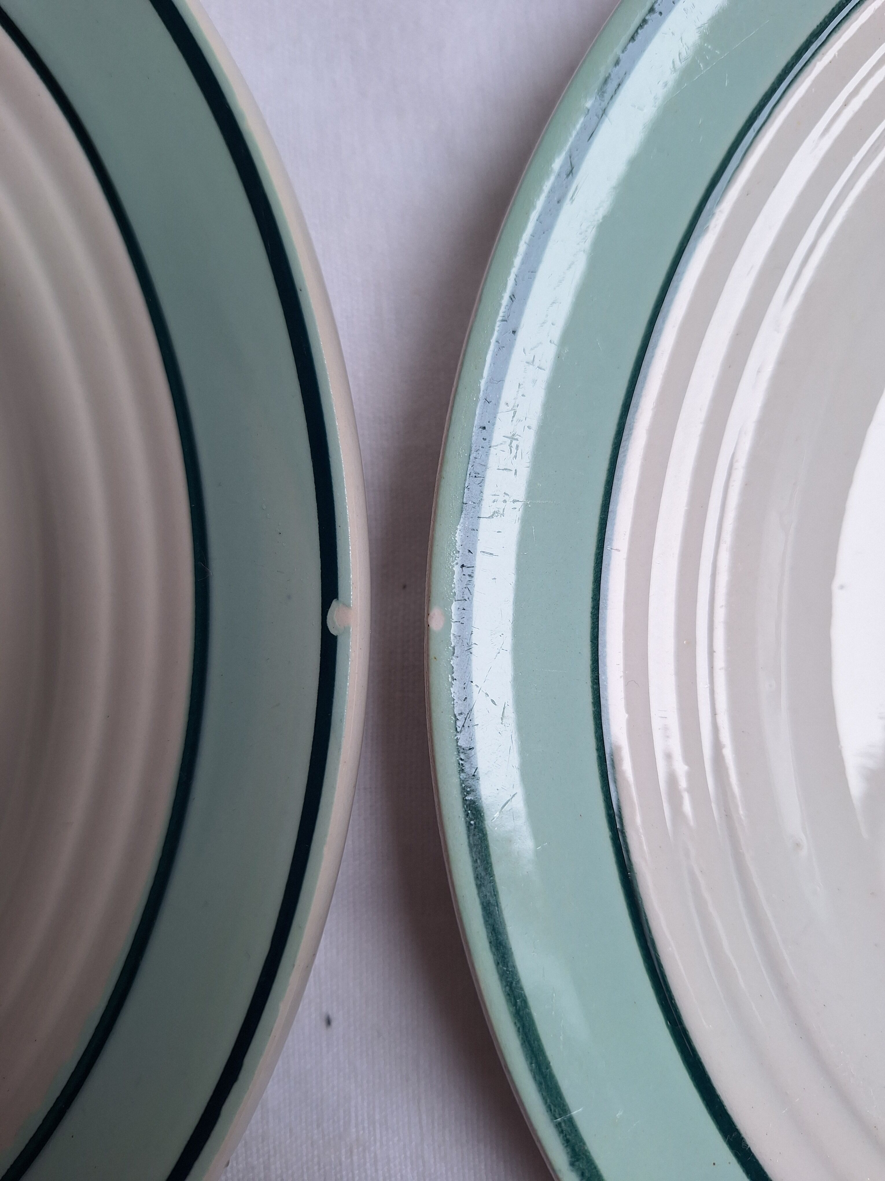 Assiettes plates Céranord - Modèle Amanda vert