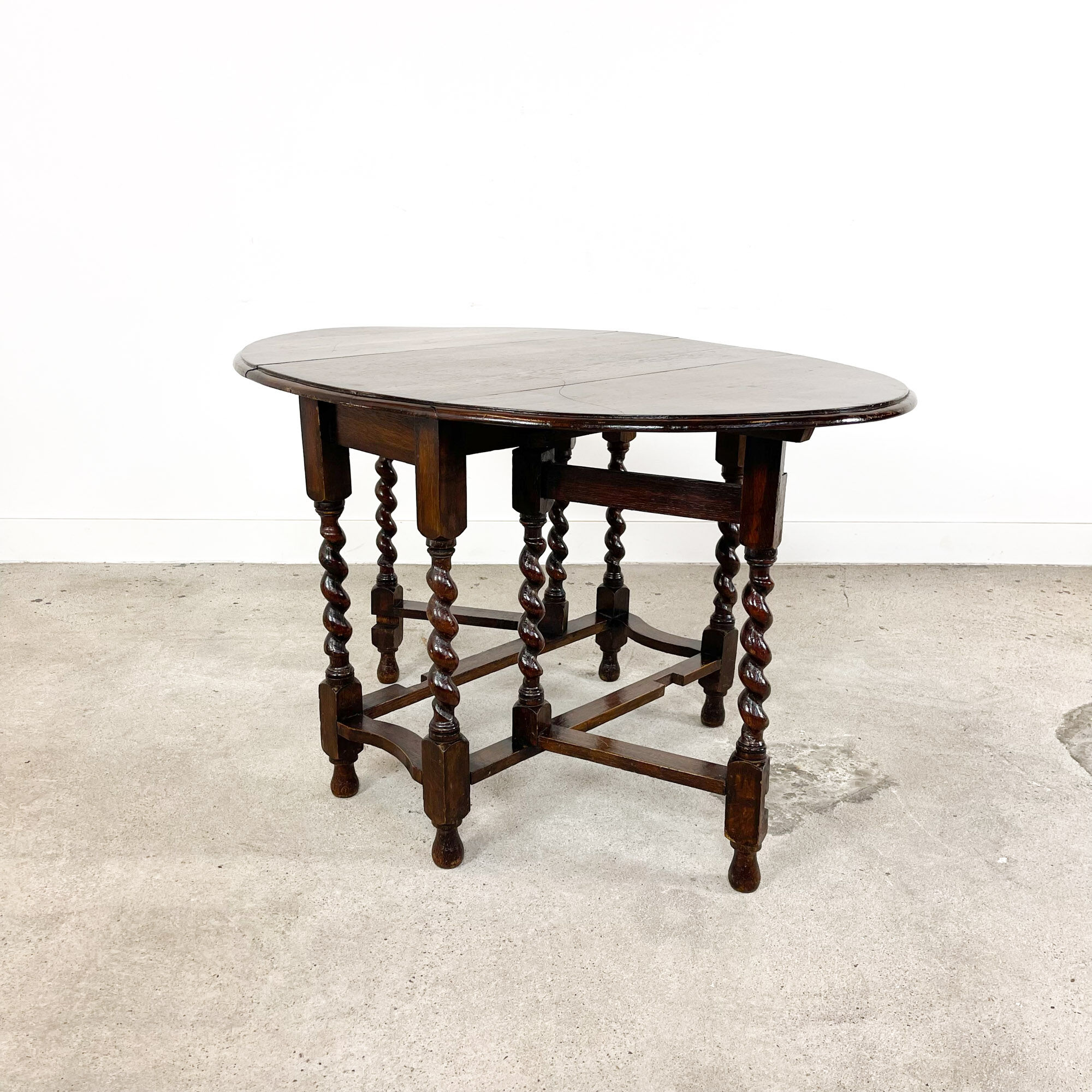 Antique Gateleg drop leaf table with barley twist legs
