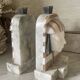 Art Deco "Egyptian Revival" pair of bookends in carved alabaster