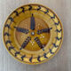 Vintage enamelled ceramic plate - geometric design - 24 cm - F