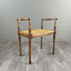 Banquette / tabouret en bois sculpté et cannage, XXe siècle