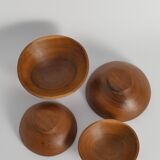 Handmade Akacia Wood Bowls, Set of 4