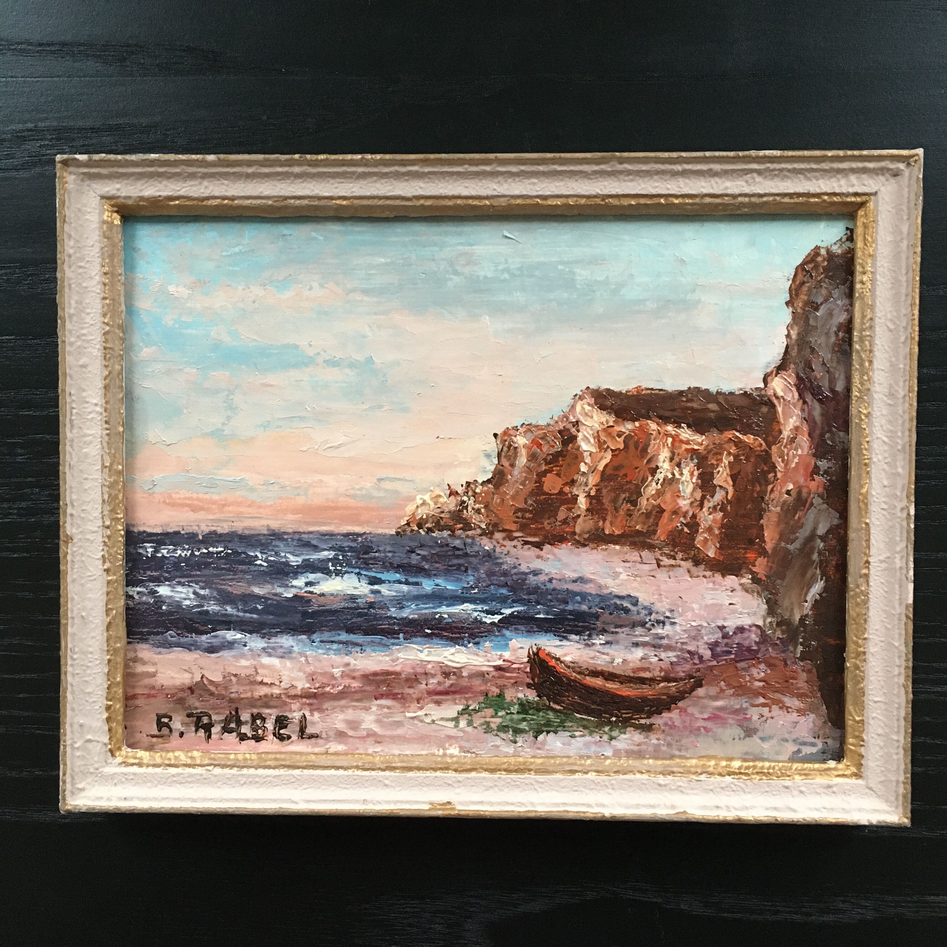 Sea and cliffs landscape painting