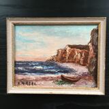 Tableau paysage mer et falaises