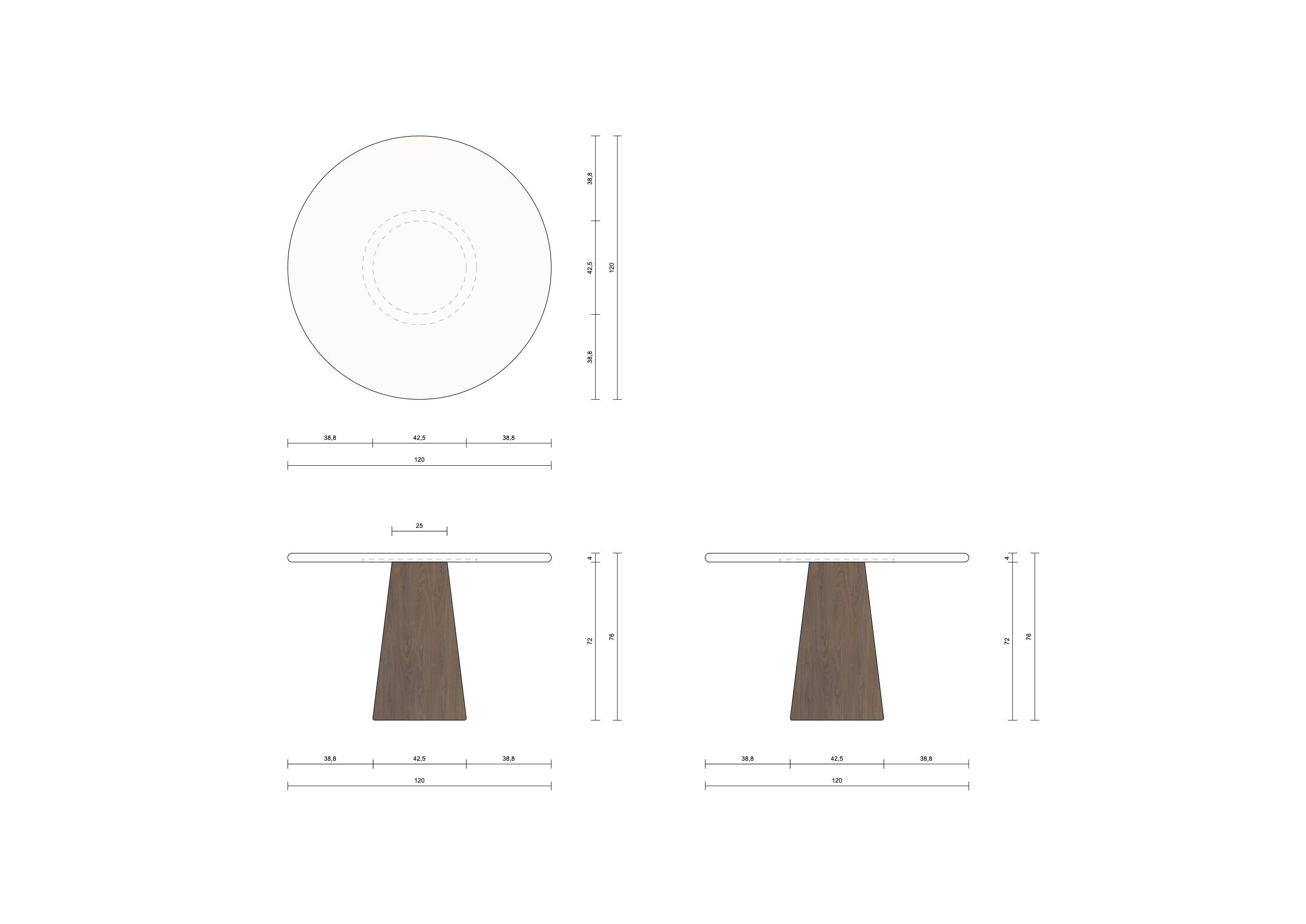 Handcrafted w/ Plaster - Contemporary Textured Dining Table “Cone”- Round 120