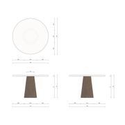 Handcrafted w/ Plaster - Contemporary Textured Dining Table “Cone”- Round 120