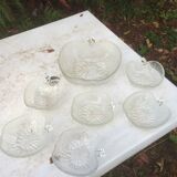 Apple salad and 6 cups