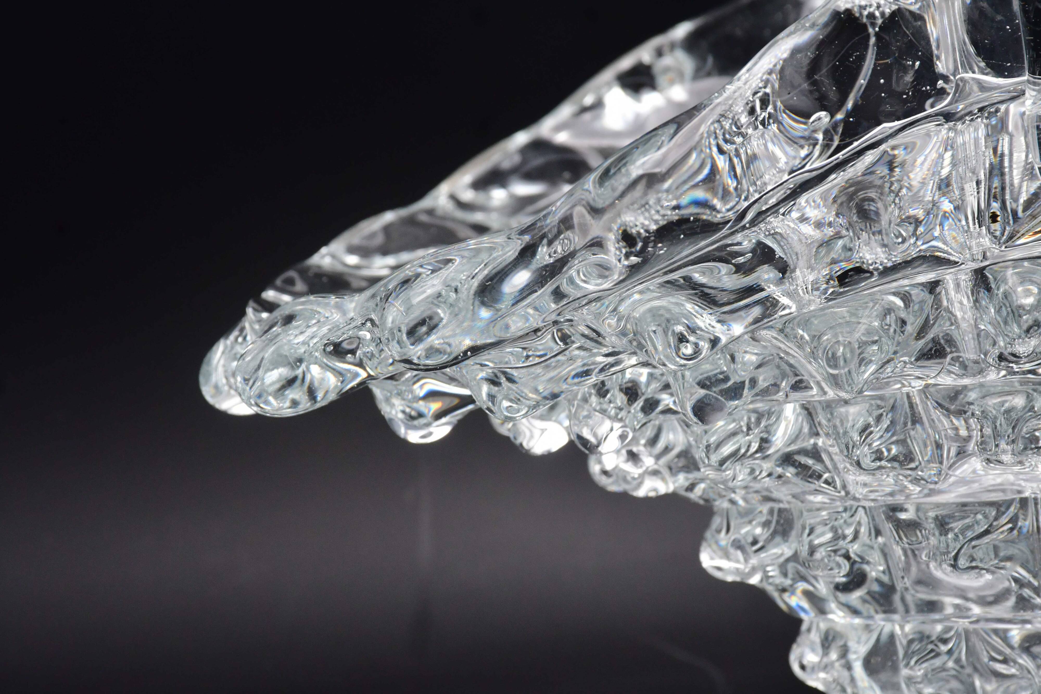 Barovier Rostrato Murano Italian glass basket centerpiece vase, 1940s