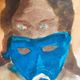 Signed painting of a female portrait at the Carnival of Venice "the blue mask"