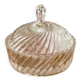 Vintage Transparent Crystal Sugar Bowl, Italy, 1960s