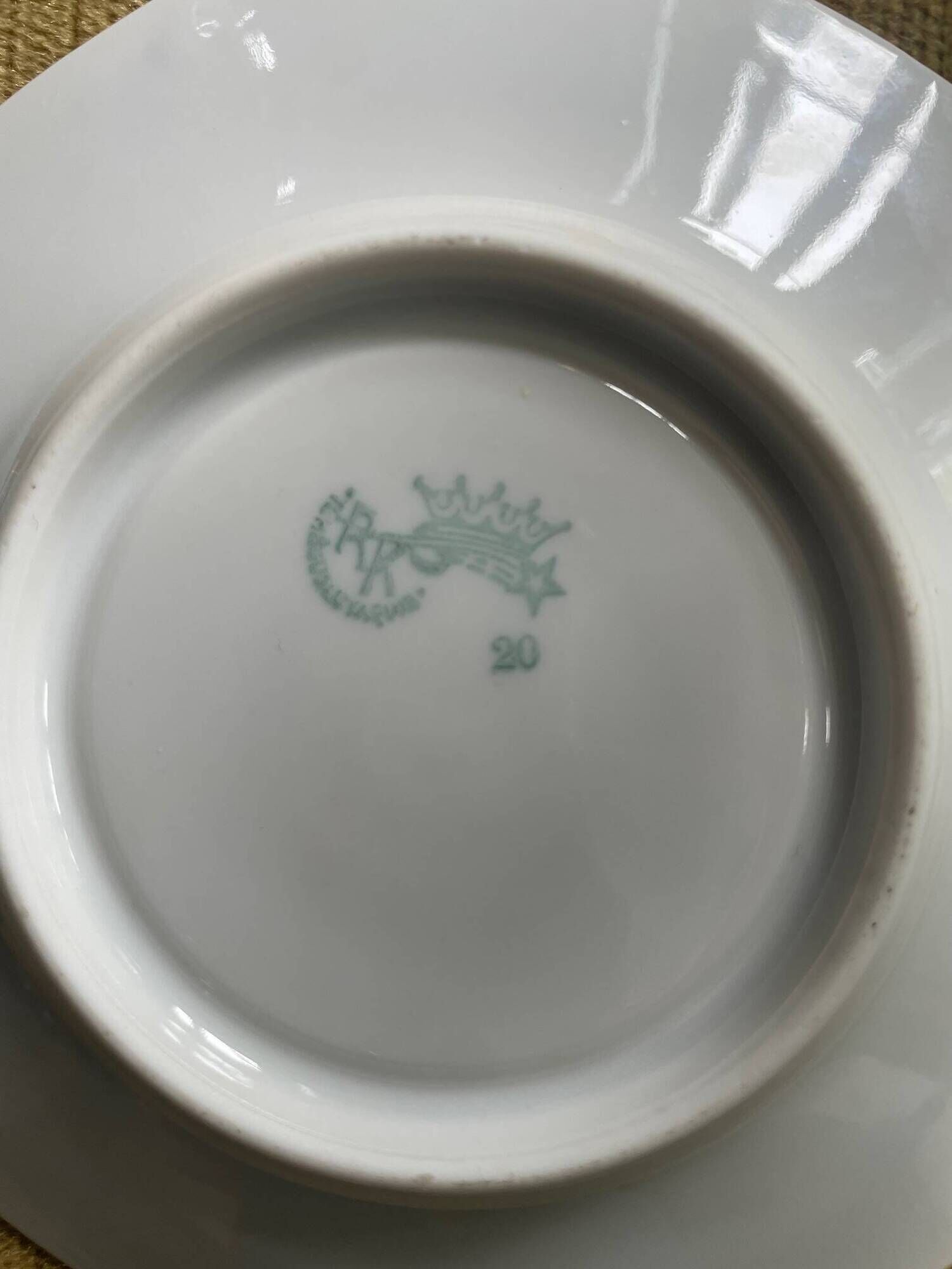 set of 2 Art Deco porcelain tea cups from Czechoslovakia