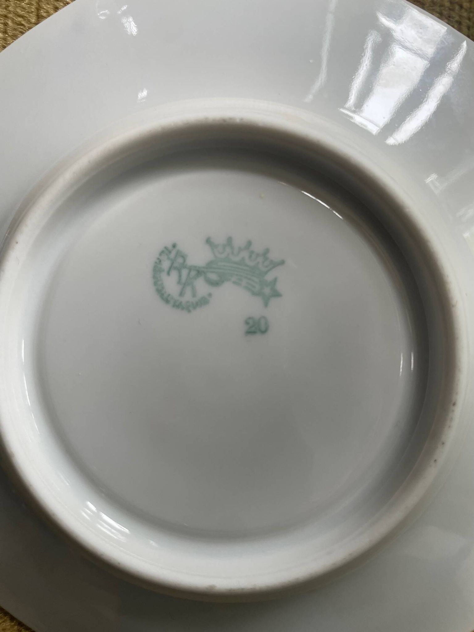set of 2 Art Deco porcelain tea cups from Czechoslovakia