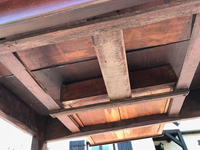 Old farm table with drawer 4 pers