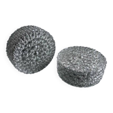 Pair of round vintage moulded glass ceiling lights.