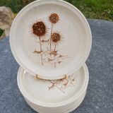 9 dessert plates Sarreguemines decor chardons