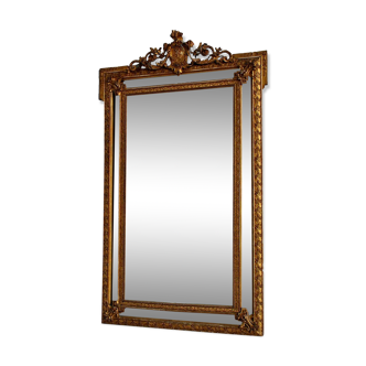 Mirror wood and gilded stucco of era XIX 108x182cm