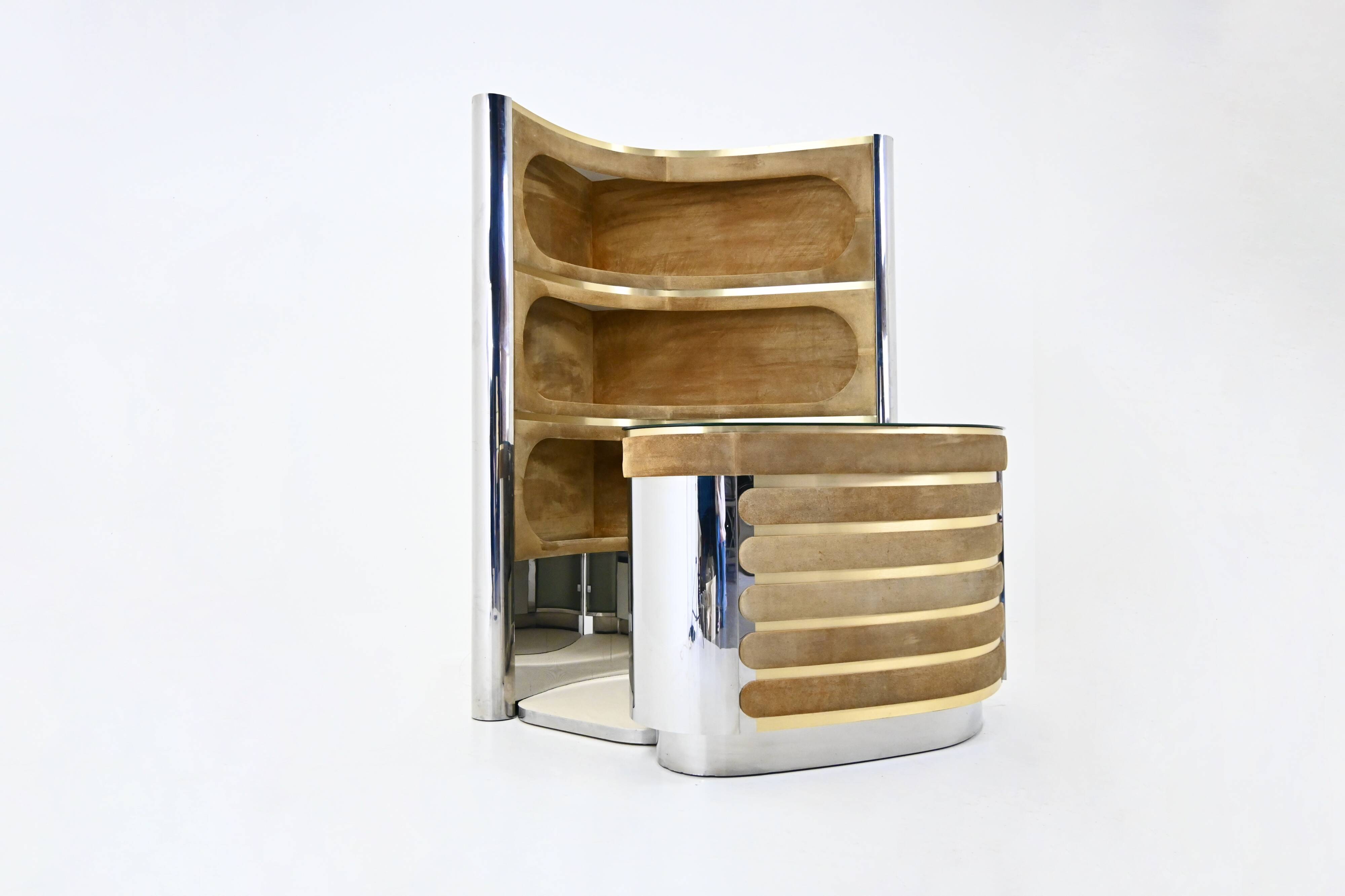 Bar set attributed to Willy Rizzo, 1970s.