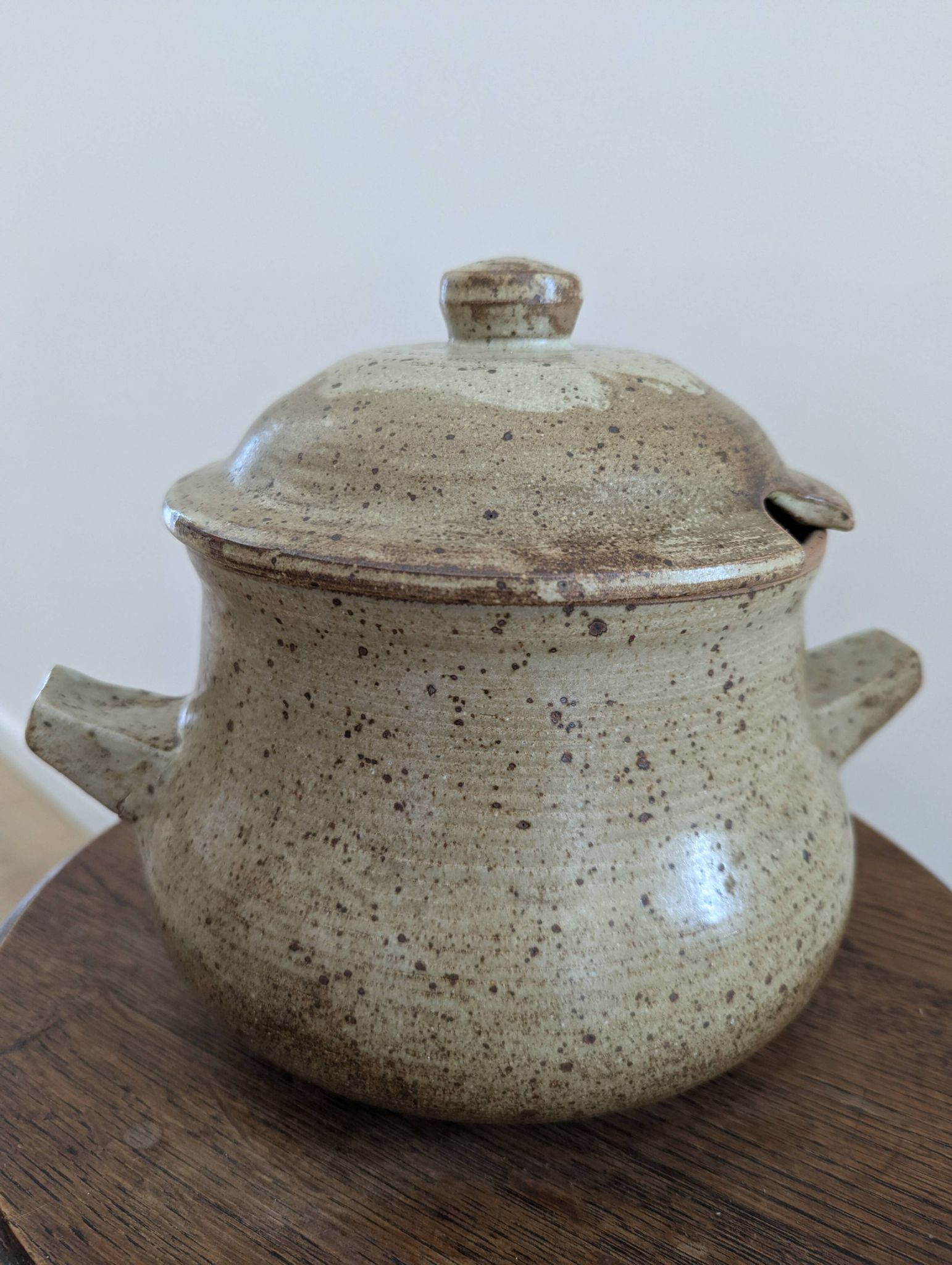 Grande soupière en grès pyrité vintage