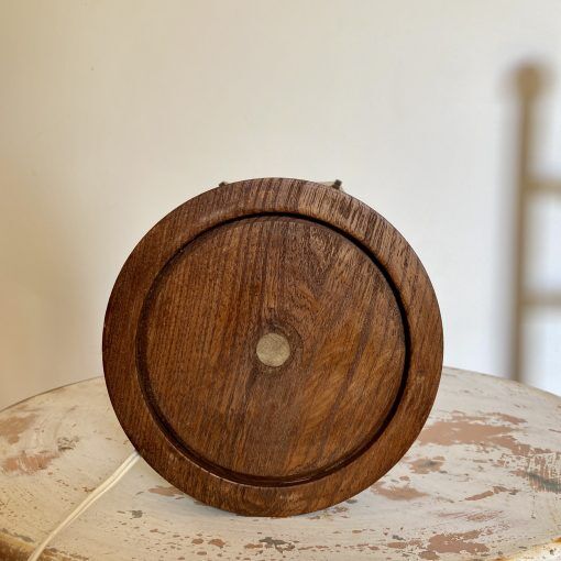 Wooden lamp and stretched wires