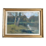 Louis Fortuney: The boat, pastel