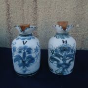 Oil and vinegar in Quimper Keraluc earthenware H 13.5 cm