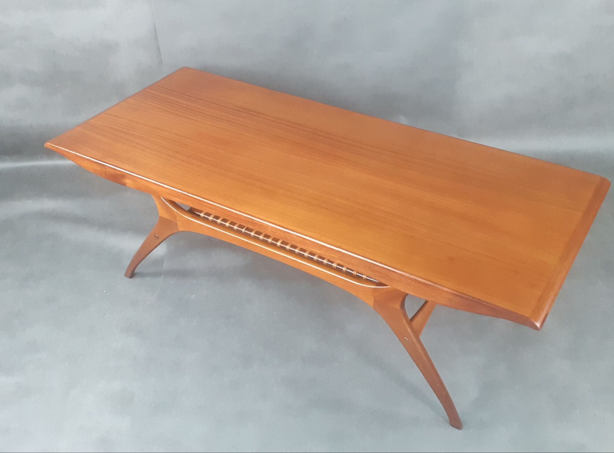 Teak & Fluted coffee table by Olav Laupsa for Sola Møbler, Vintage Norwegian 1960s