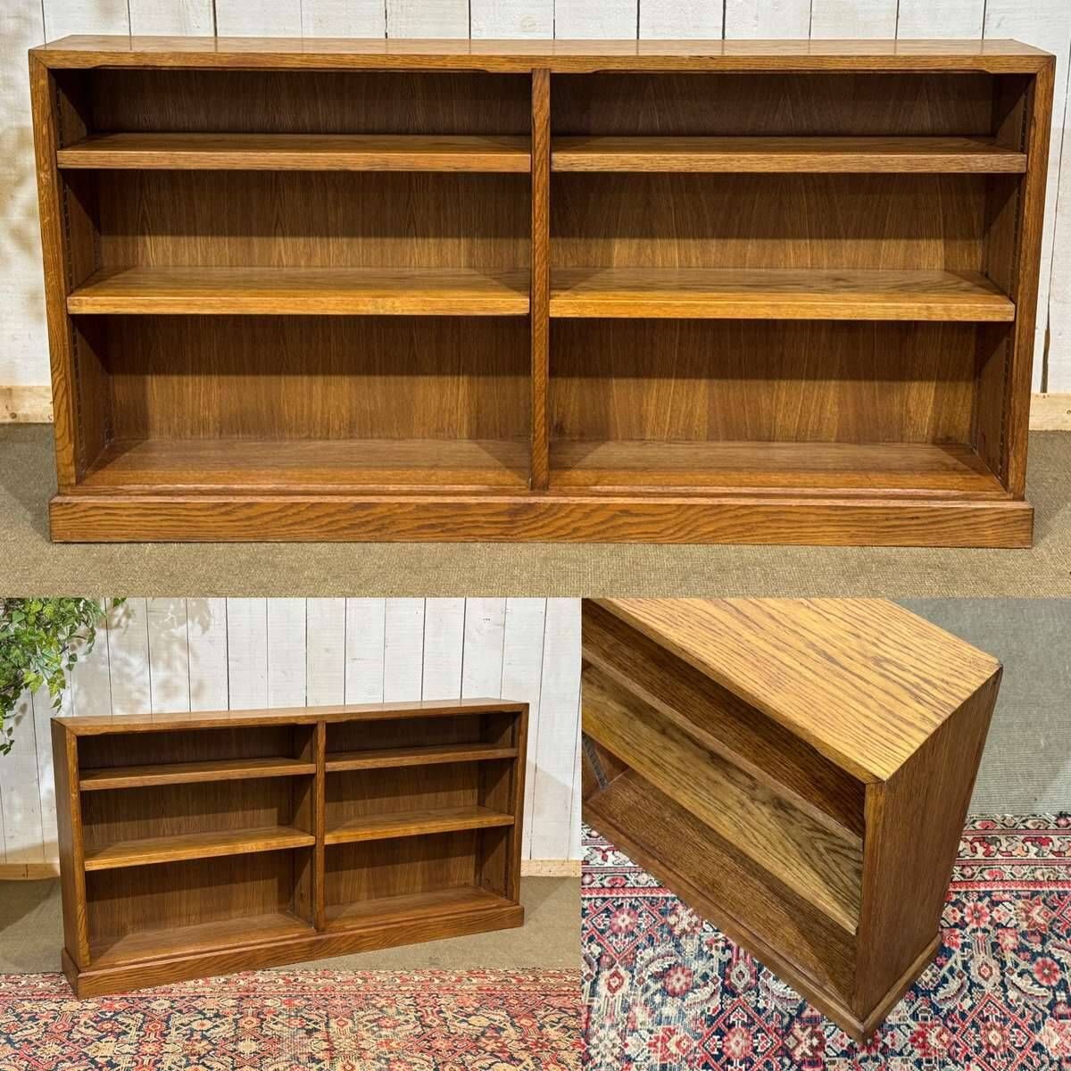 Etagère bibliothèque anglaise en chêne des années 1980
