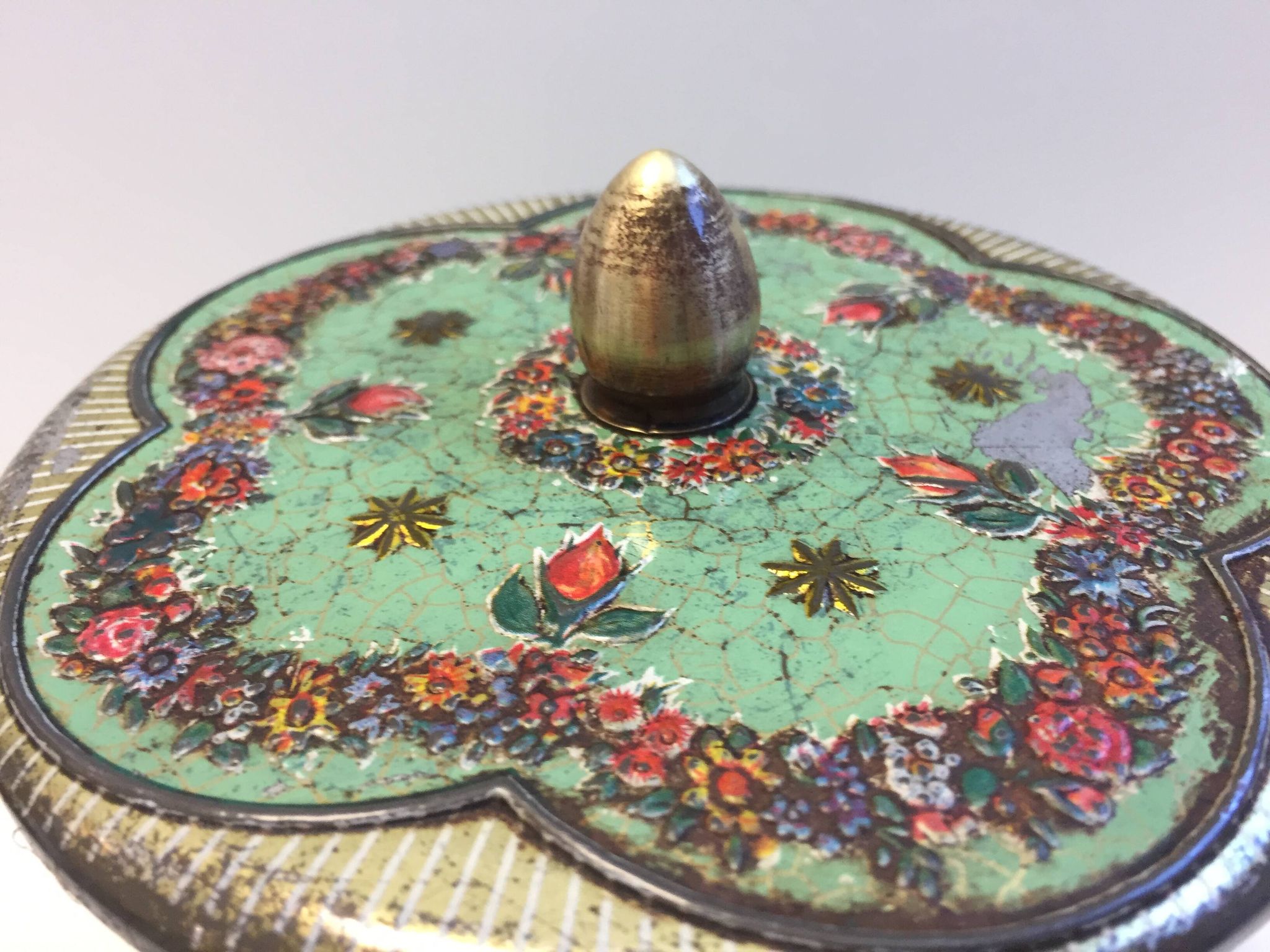 Vintage Tin Container Made in Holland 1950 Biscuit Box Candy Box