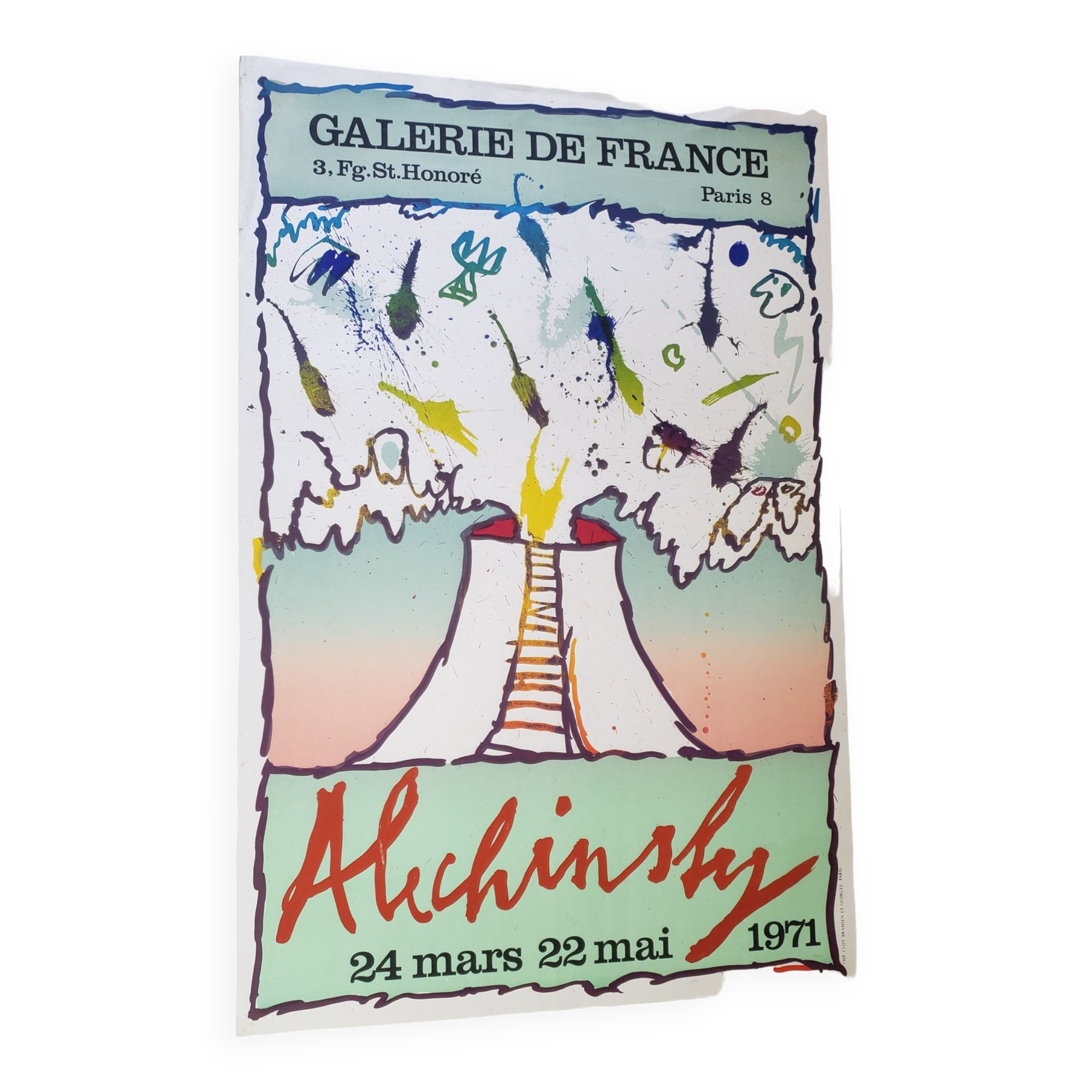 Poster exhibition pierre alechinsky gallery of france 1971 paris