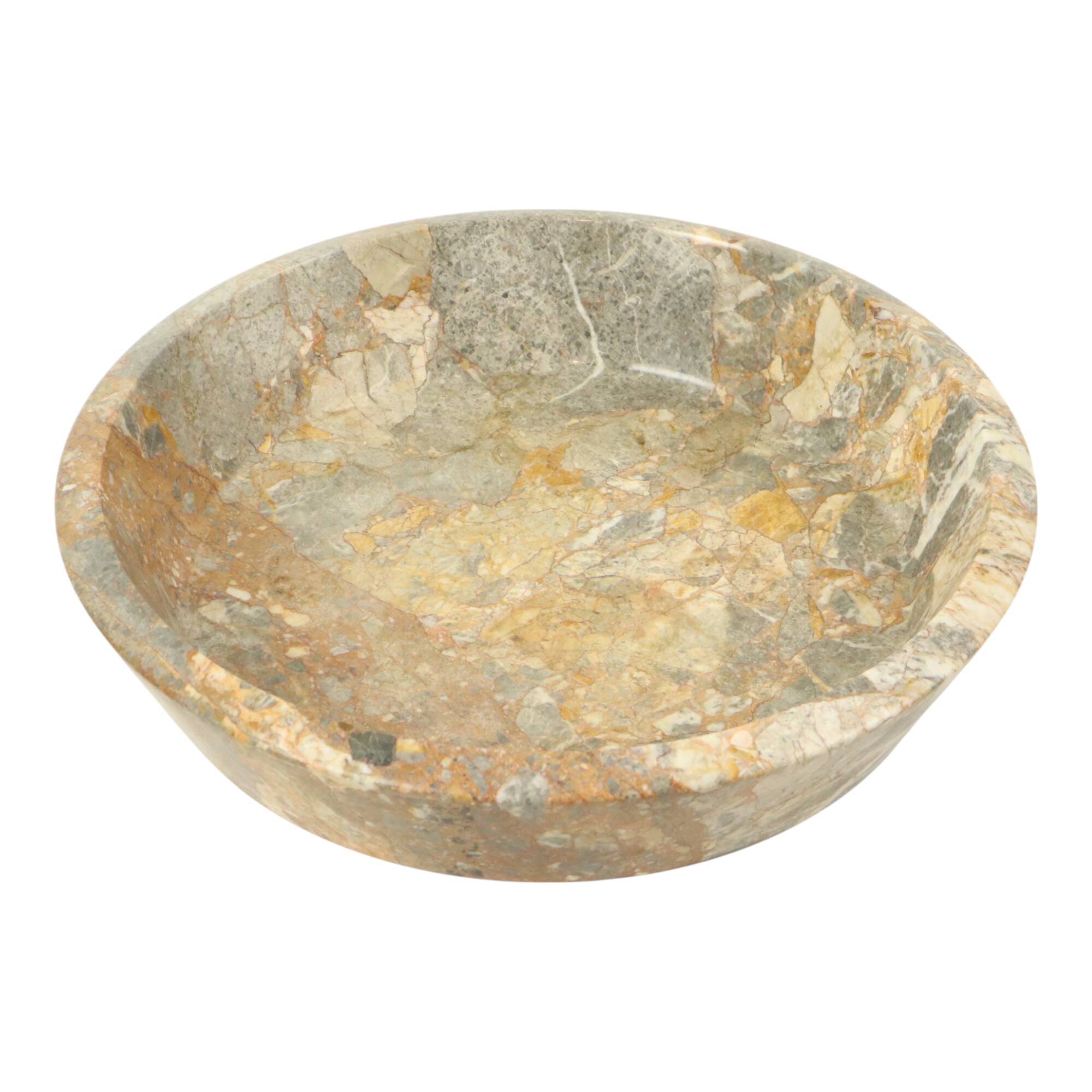 Heavy Large Marble Fruit Bowl XL Natural Stone 40cm