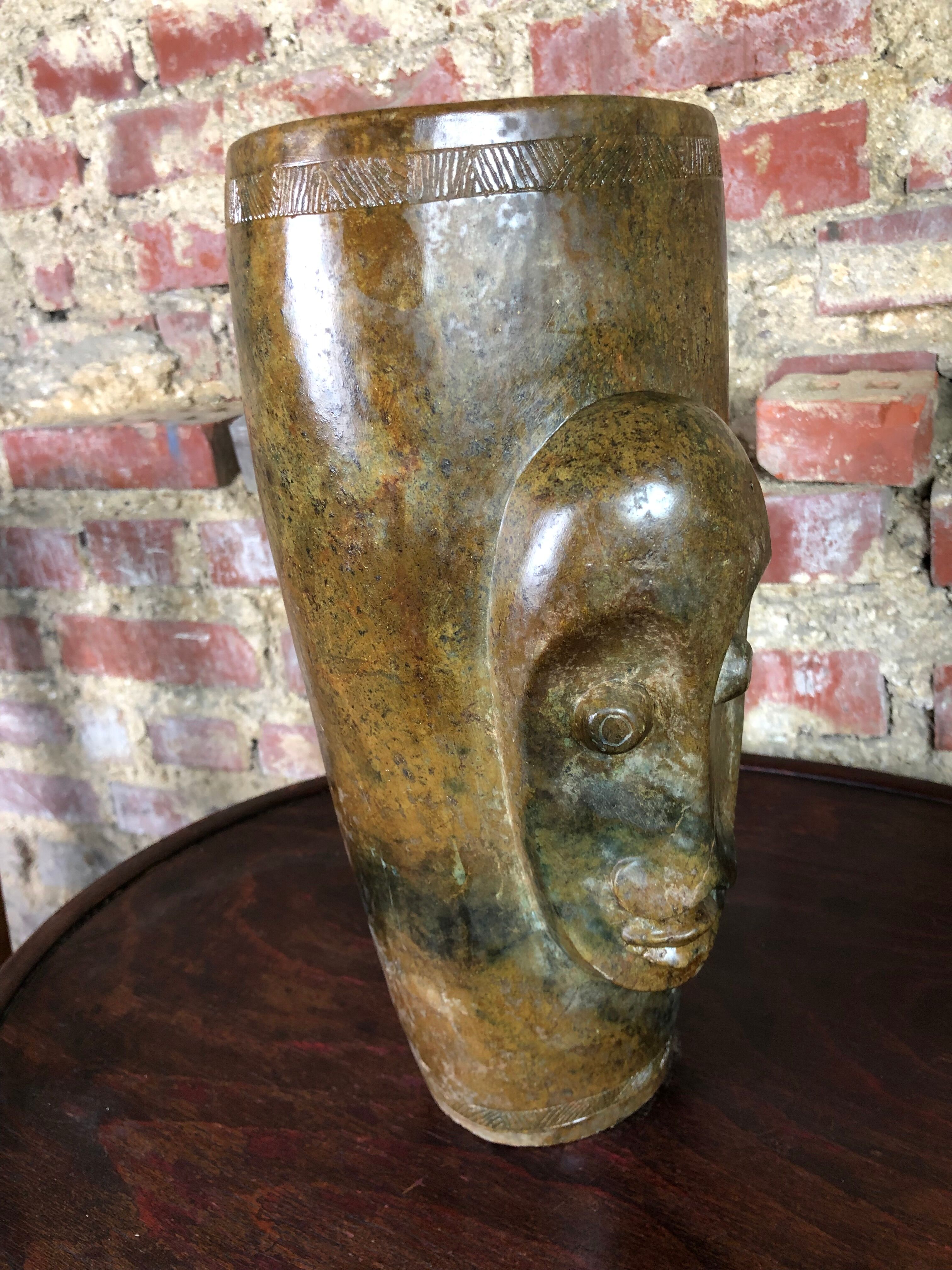 Stone vase from Mbigou 1970s