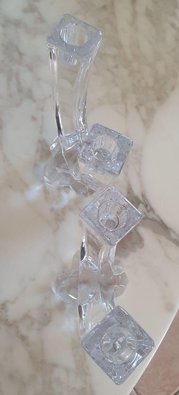 Paire de bougeoirs Cristal de Vannes