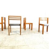 Set of 4 pine wood SG 1200 dining chairs by Cees Braakman, 1970s