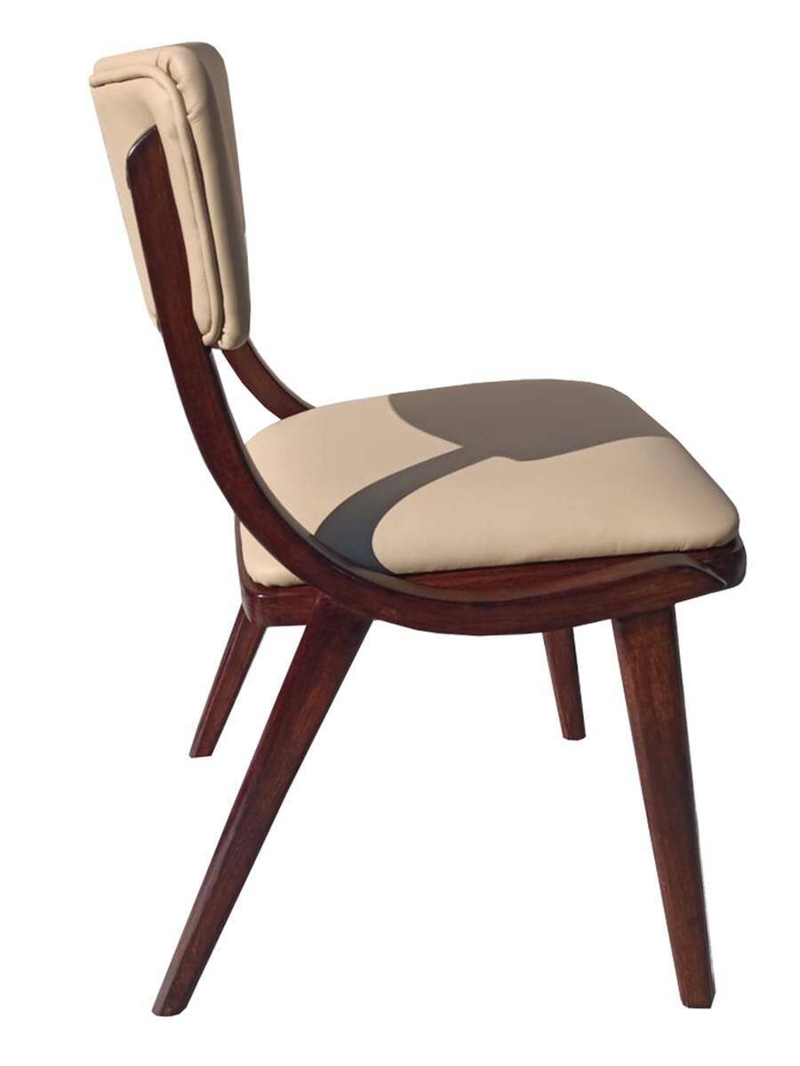 Chaise, cuir crème clair, pologne, 1960s