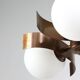 Vintage Italian Copper & Opaline Glass Chandelier