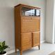 Vintage oak secretary with chestnut inlays – 1960