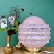 Vintage art deco globe table lamp in pink and gold Clichy glass