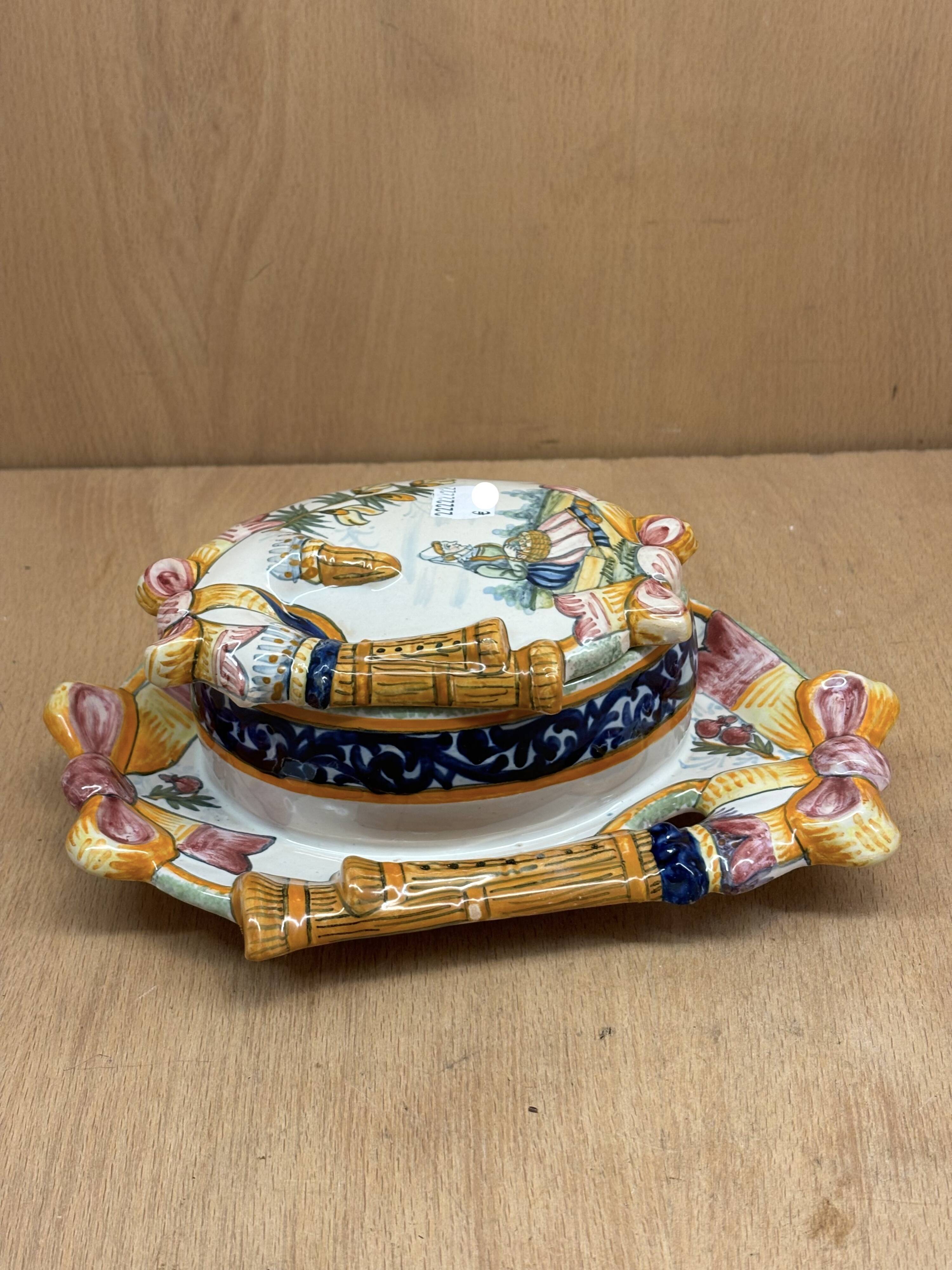 Henriot Quimper butter dish