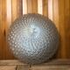 Old molded glass ceiling light + vintage white metal support