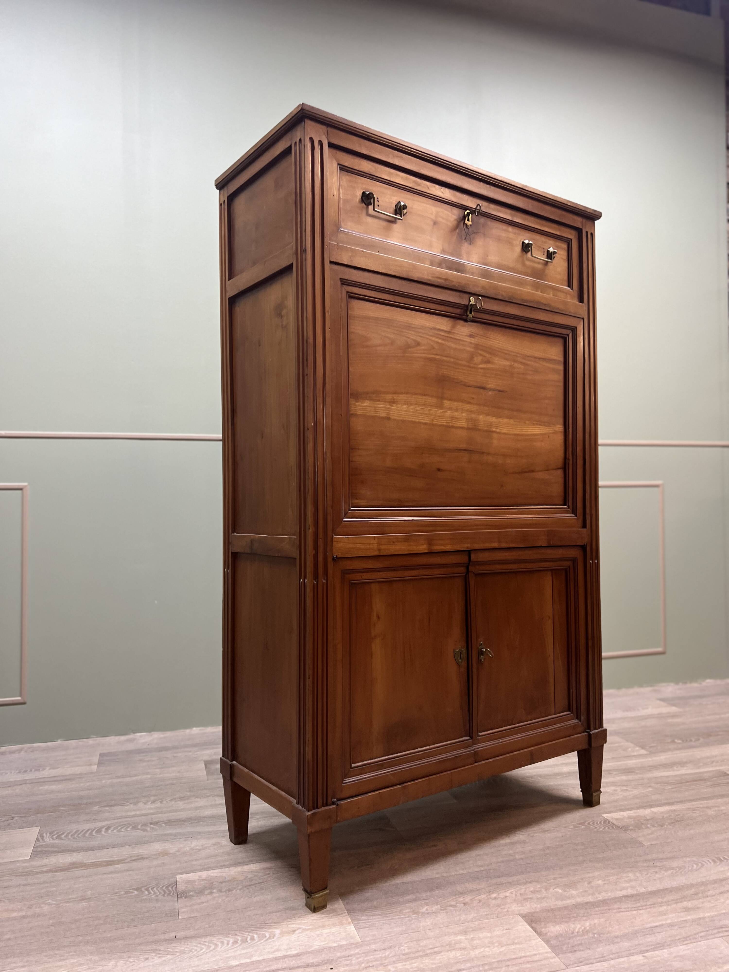 Secretary In Natural Wood Louis XVI XVIII Eme Century